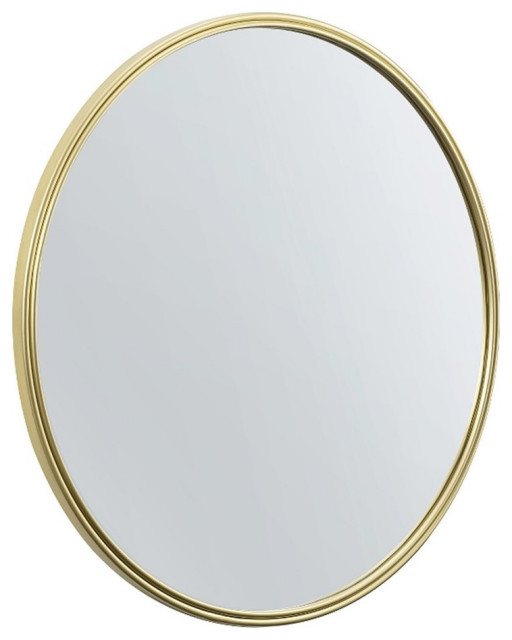 Pemberly Row Contemporary 36" Metal Double Ribbed Frame Mirror In Gold ... for Decoding Mid-Century Modern Why the Pemberly Row Mirror Remains a Design Favorite