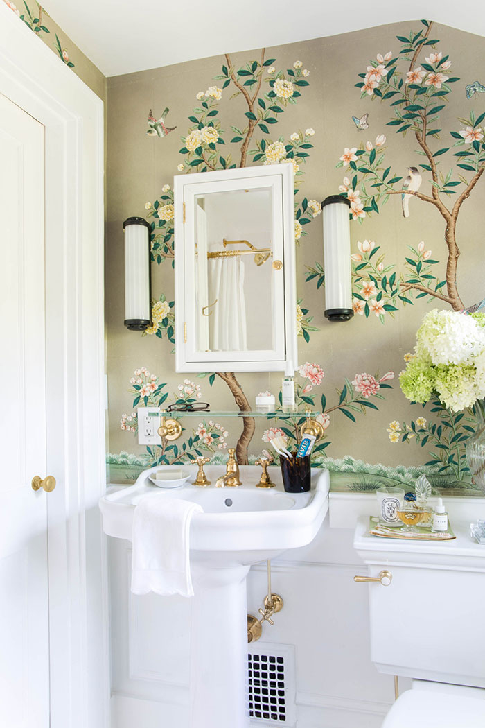 Transforming Tiny Spaces How to Master Powder Room Floral Wallpaper