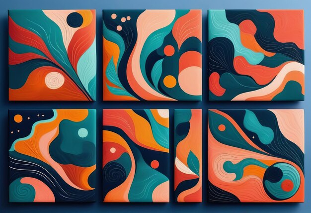 Premium Photo | Abstract Hand Painted Artworks Exploring Color And Shape throughout