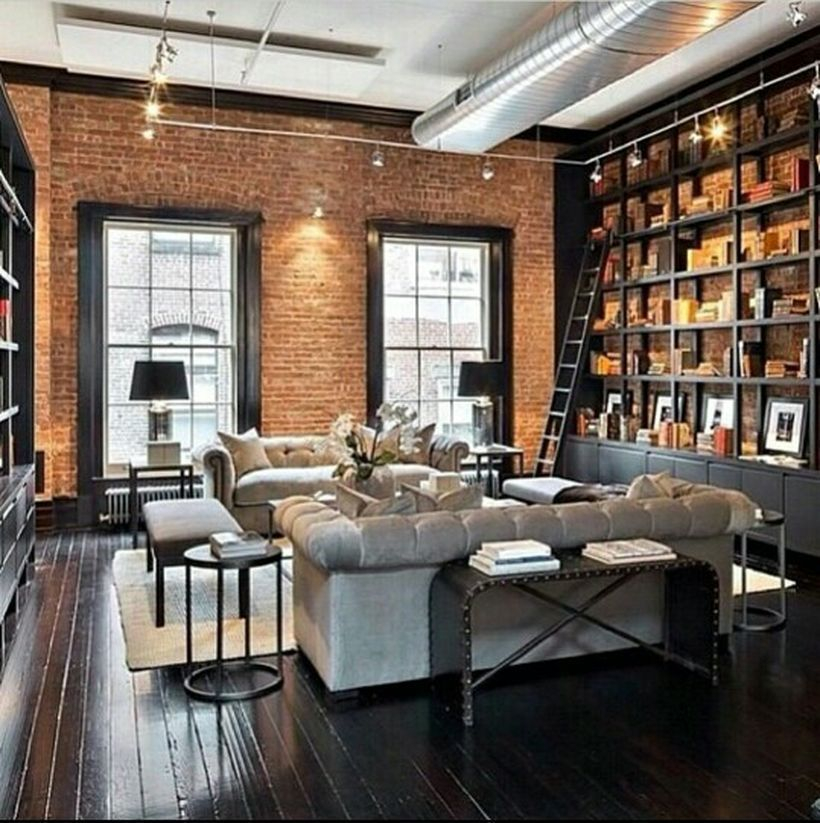Rustic Elegant Interior Exposed Brick Wall Ideas For Your Living Room ... throughout
