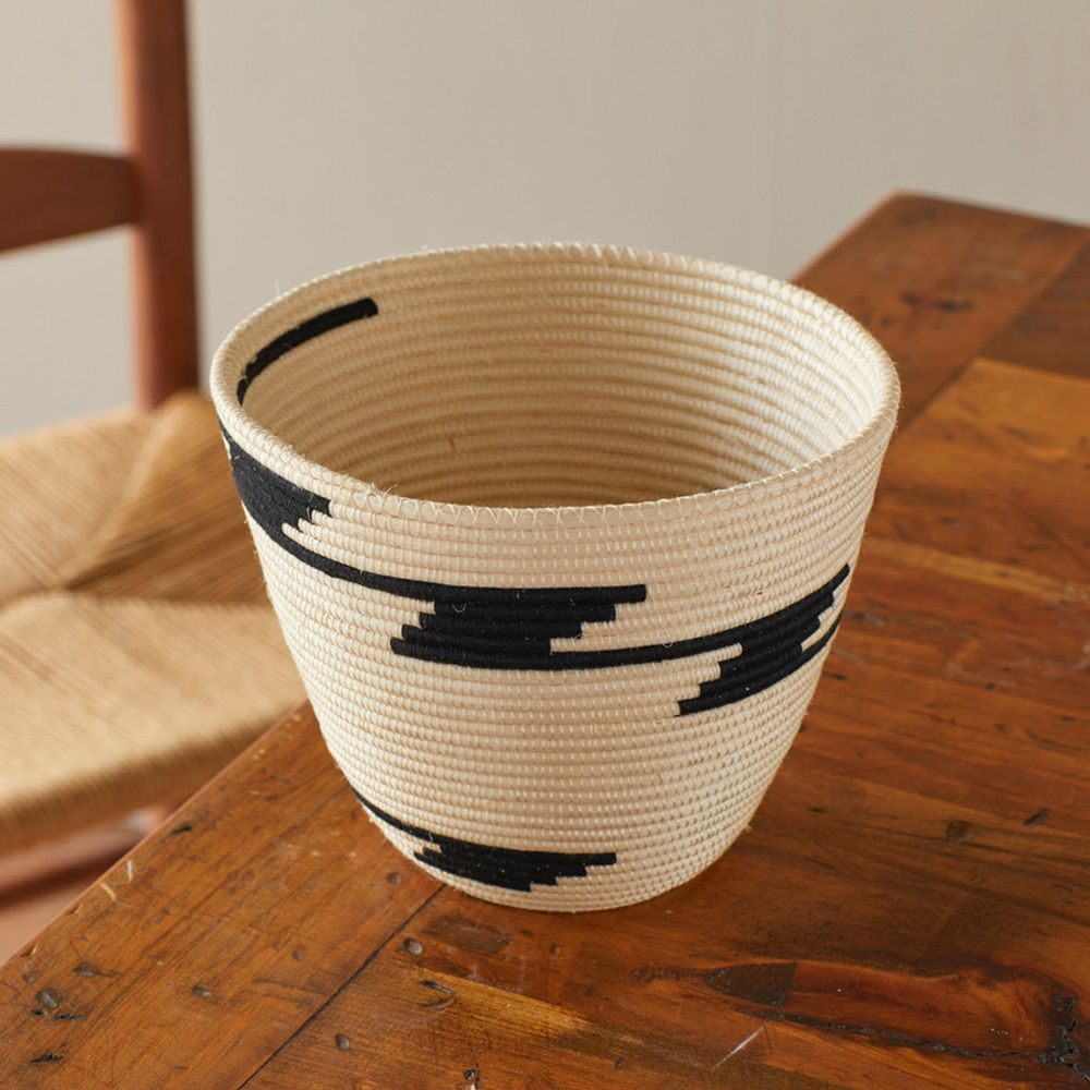 Rwandan Zigzag Steps Basket, Decorative: Serrv International | Natural ... within
