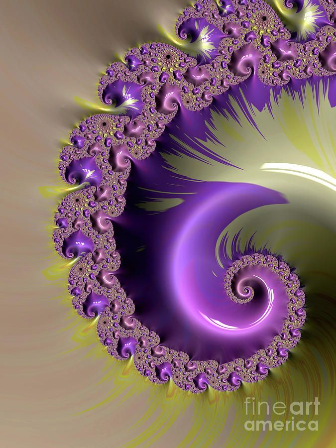 Spiral Digital Art - Marbled Purple Spiral By Elisabeth Lucas | Artwork ... intended for Color Harmony How Gold Purple and Fractals Create Stunning Visuals