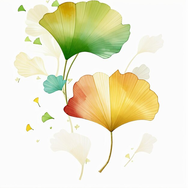 Watercolor Of Ginko Leaf Autumn And Nature Concept | Premium Ai ... intended for Ginko Leaf Decor Beyond the Basics Exploring Texture and Dimension