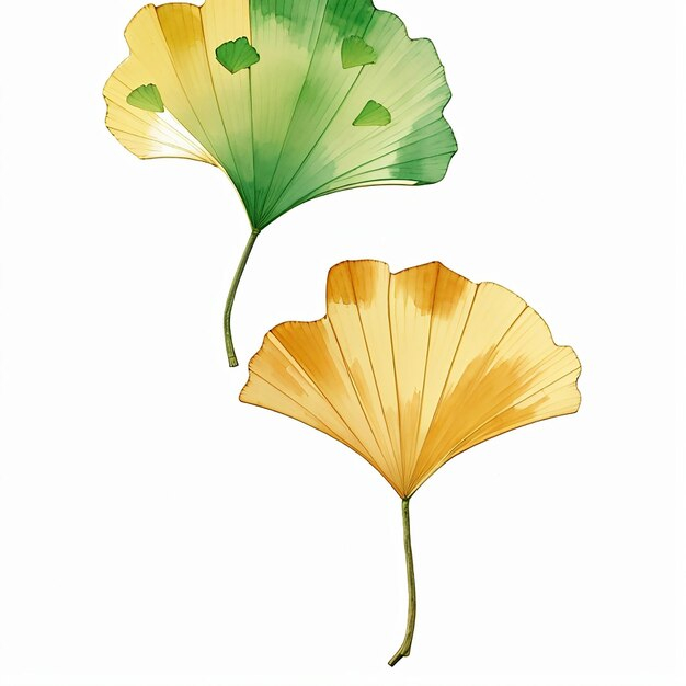 Watercolor Of Ginko Leaf Autumn And Nature Concept | Premium Ai ... throughout