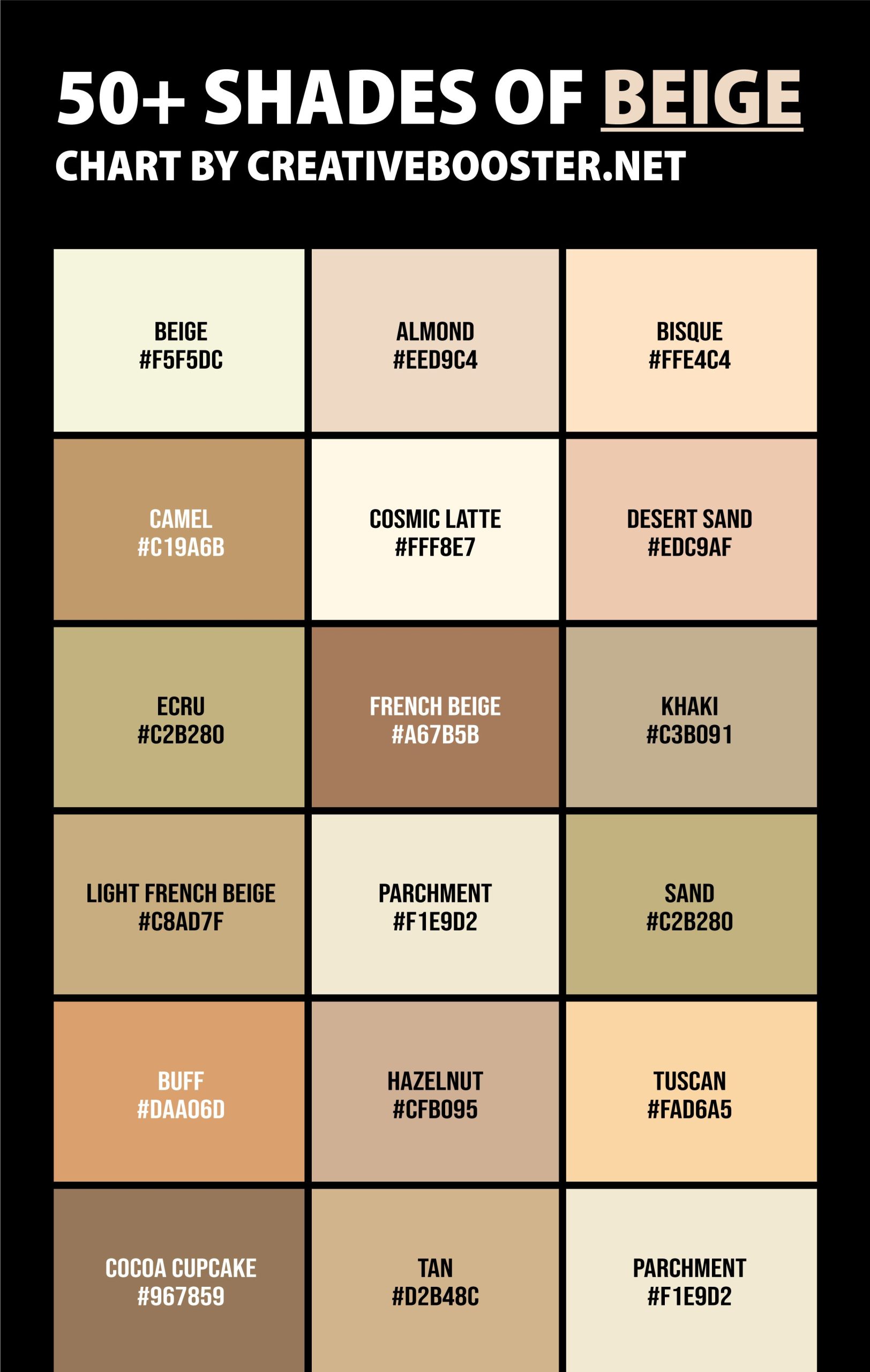 50 Shades Of Beige Color Palette throughout