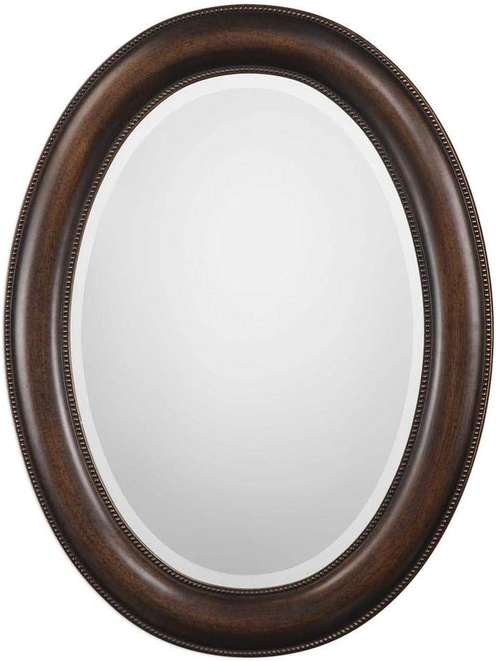 Amazon.com: Moss + Fig Floro Aged Bronze Oval Mirror | Oval Wall Mirror ... in