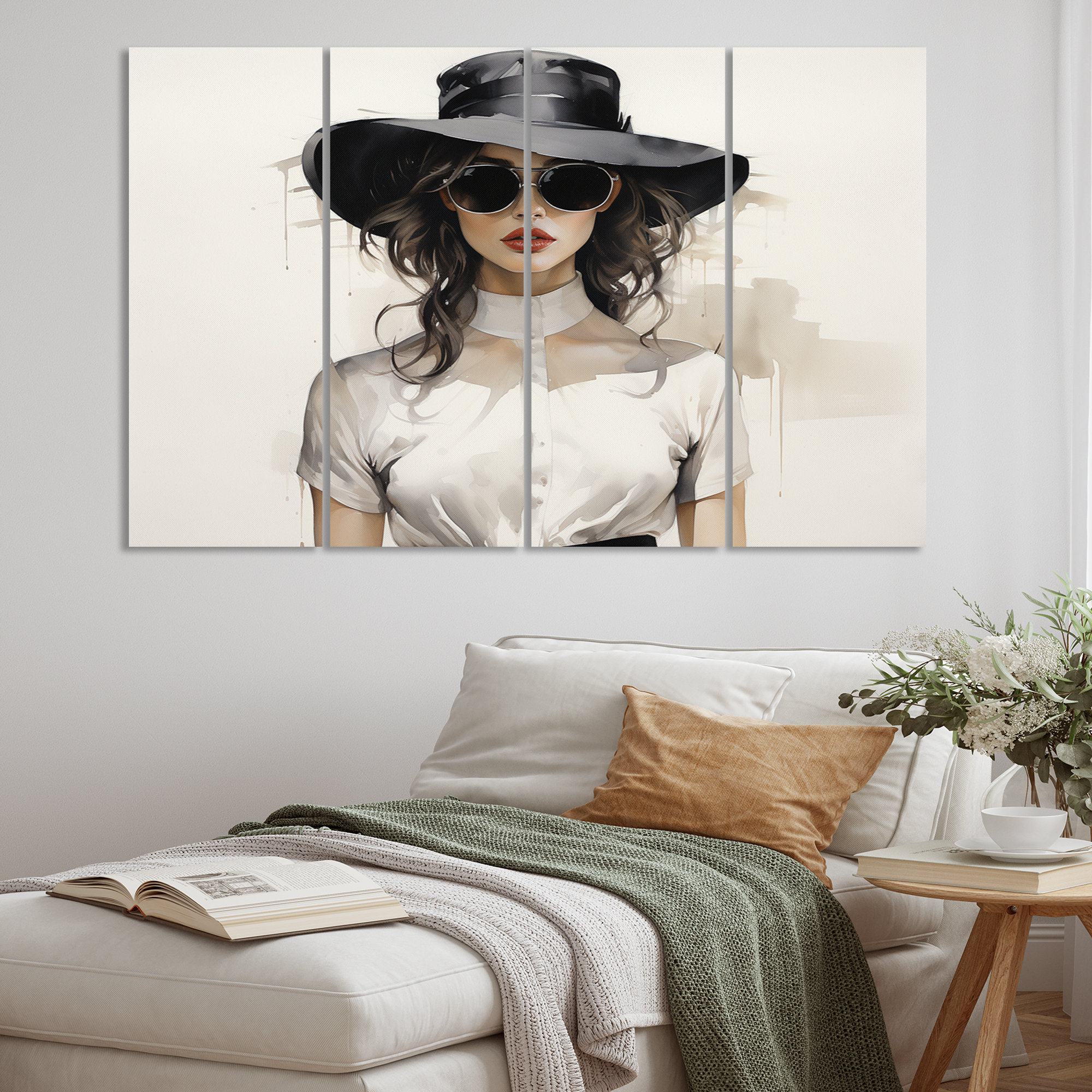 Designart Guch Effortless Chic Woman Portrait - Fashion Metal Wall Art ... regarding