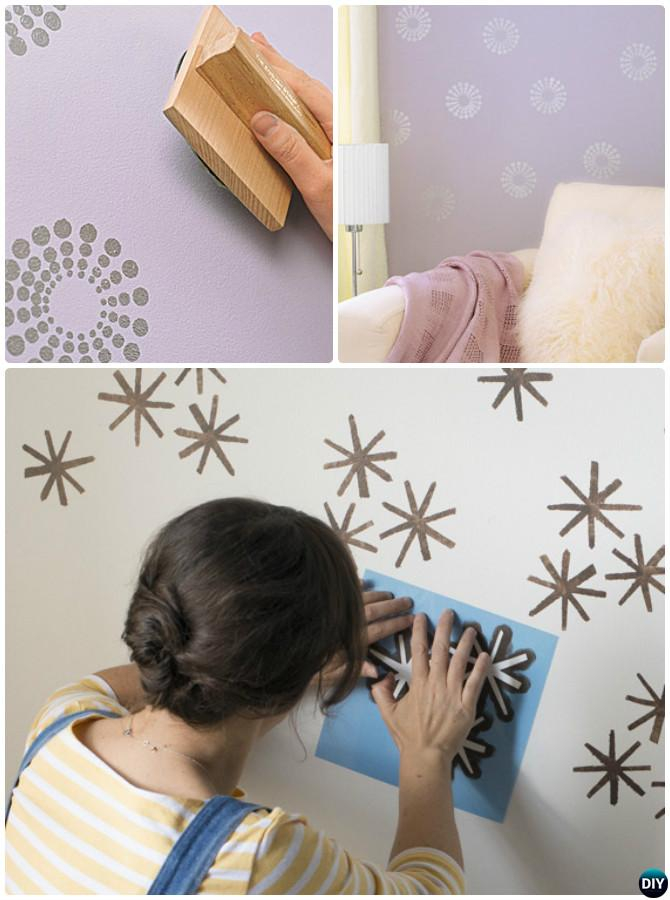 Diy Patterned Wall Painting Ideas And Techniques [Picture Instructions] inside Houzz TV's Guide to Creating Stunning Mural Walls Using Stencils and Stamps