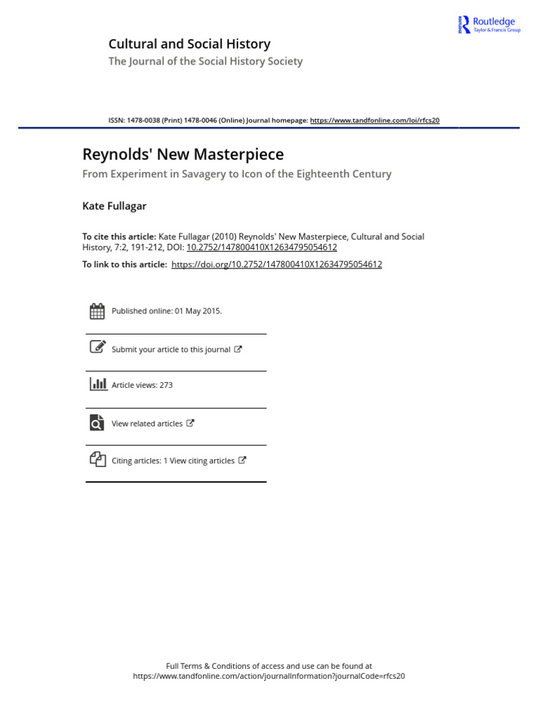 Fullagar - Reynolds New Masterpiece | Pdf | Barbarian | Portrait Painting inside
