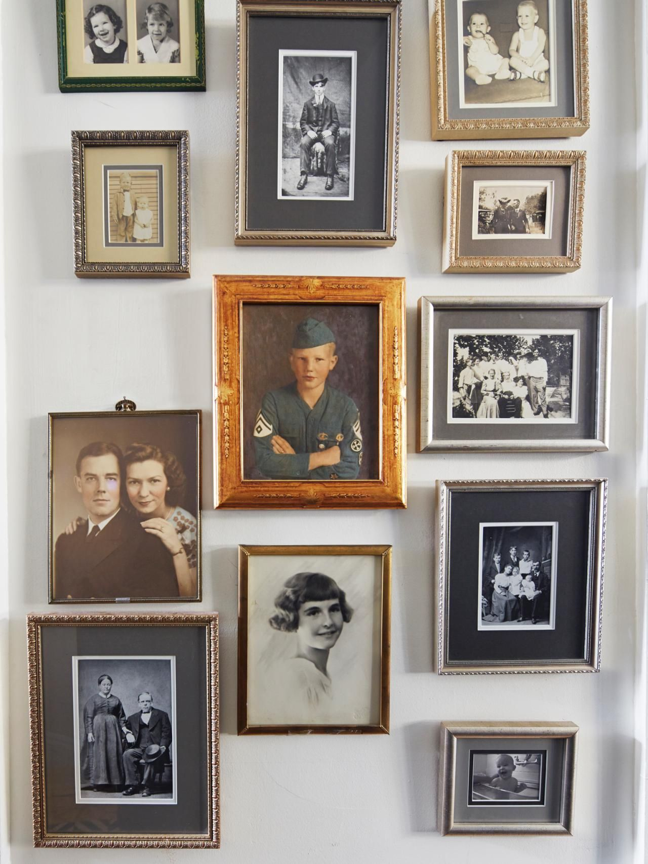 Gallery Wall Of Old Family Portraits | Family Photo Gallery Wall ... in