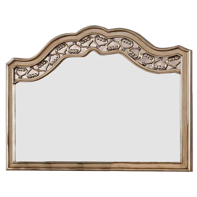 House Of Hampton® 48 Inch Scalloped Wooden Frame Transitional Mirror ... pertaining to How a Scalloped Wooden Frame Elevates Your Mirror's Style