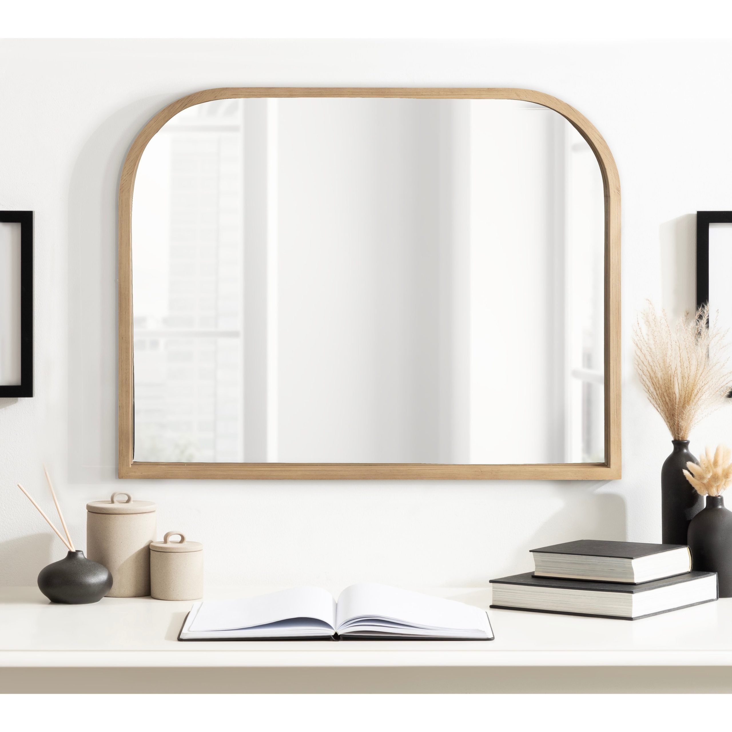 Kate And Laurel Palmer Wood Arch Mirror - 24X36 - On Sale - Bed Bath ... throughout Beyond the Bathroom Discovering New Uses for Arch Wall Mirrors