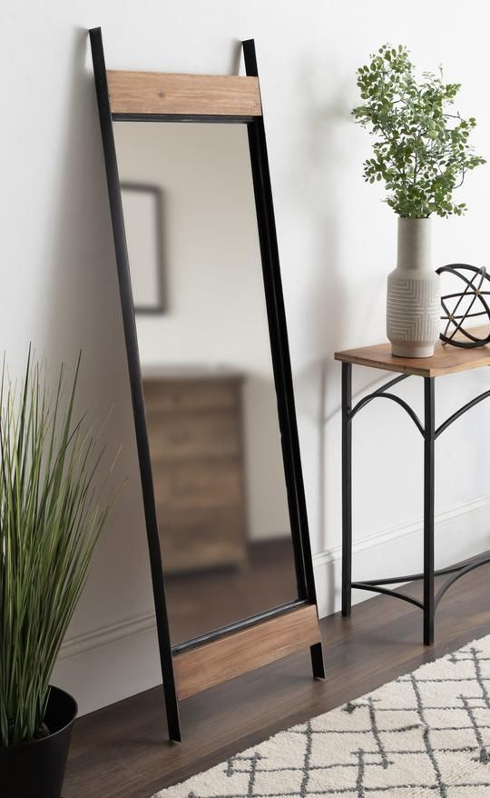 Kincaid Wood And Metal Full Length Leaner Mirror | Wood And Metal, Full ... with Understanding the Enduring Appeal of the Kincaid Portolone Bureau Mirror Design
