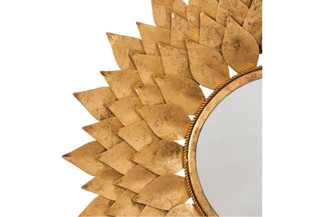 Layered Leaves Wall Mirror, Gold Leaf | Mirror Wall, Gold Leaf, Round ... with Unveiling the Craftsmanship Behind 3D Leaf Design Mirrors