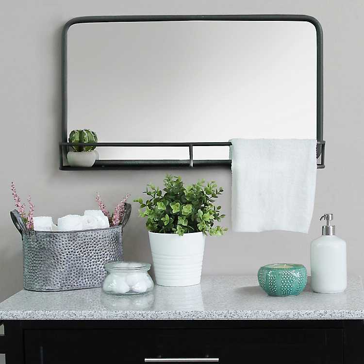 Metal Bathroom Mirror With Shelf – Everything Bathroom regarding