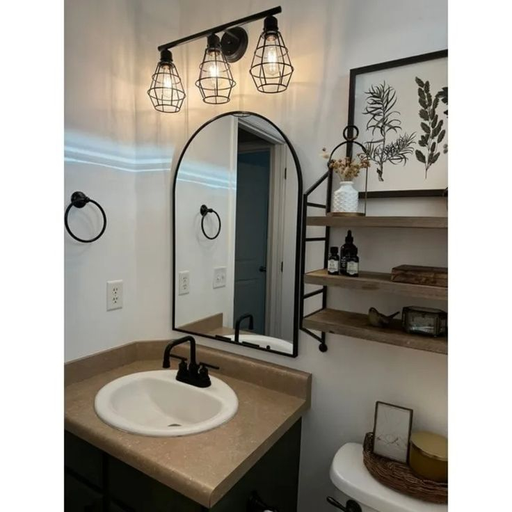 Modern Arch Bathroom Wall Mounted Vanity Mirror - Bed Bath &Amp; Beyond ... regarding Beyond the Bathroom Discovering New Uses for Arch Wall Mirrors