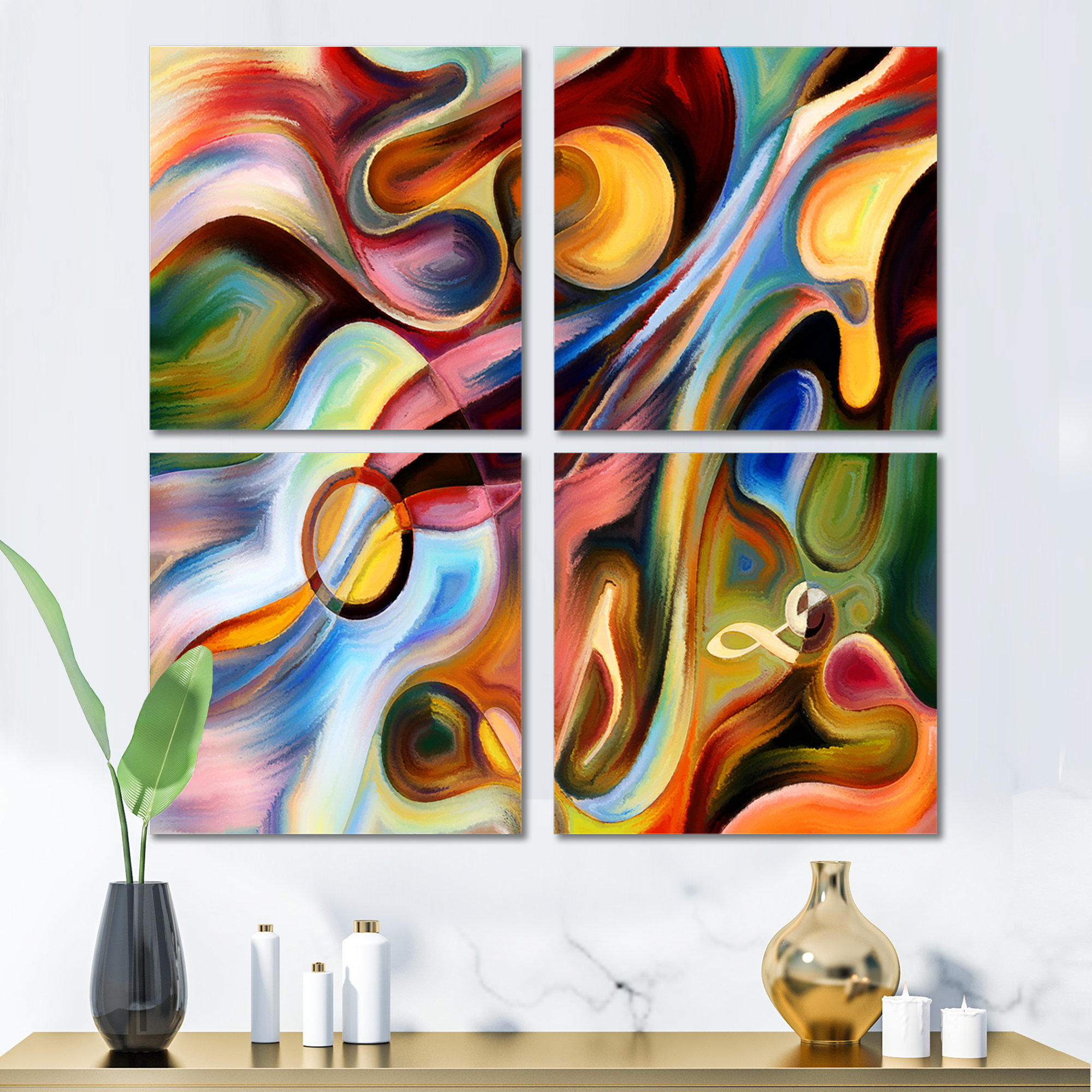 Orren Ellis Music Beyond The Frames - Abstract Canvas Wall Art Print 4 ... with Beyond the Frame Creative Wall Decor Ideas