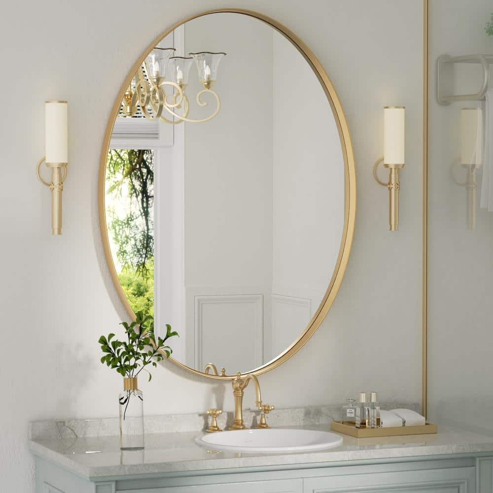 Paihome 24 In. W X 36 In. H Large Oval Mirrors Metal Framed Wall ... in Bringing Warmth and Character with the Floro Oval Mirror