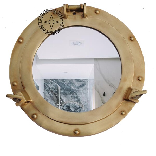The Art of Crafting 12-Inch Rustic Blue Aluminum Porthole Mirrors for Timeless Interiors
