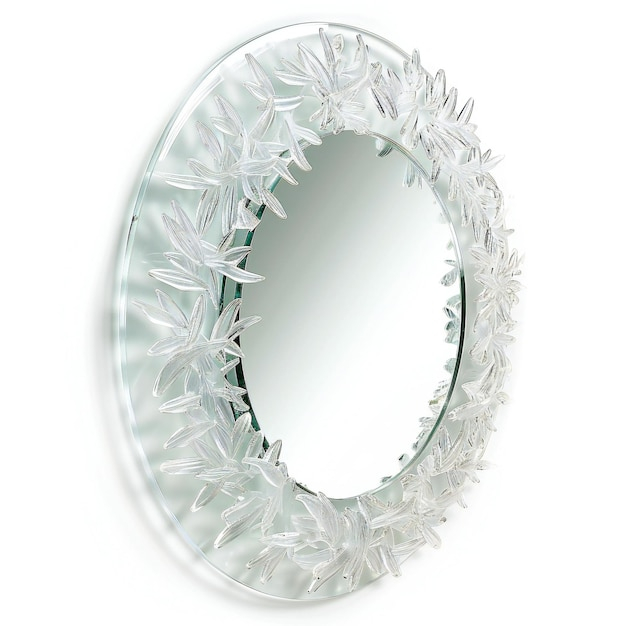 Premium Photo | Mirror With Ice Crystals On A White Background within