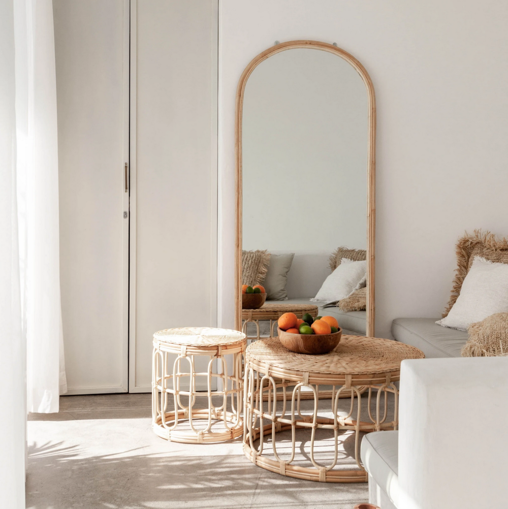 Designing with Depth Finding the Perfect Spot for Your Black Rattan Floor Mirror