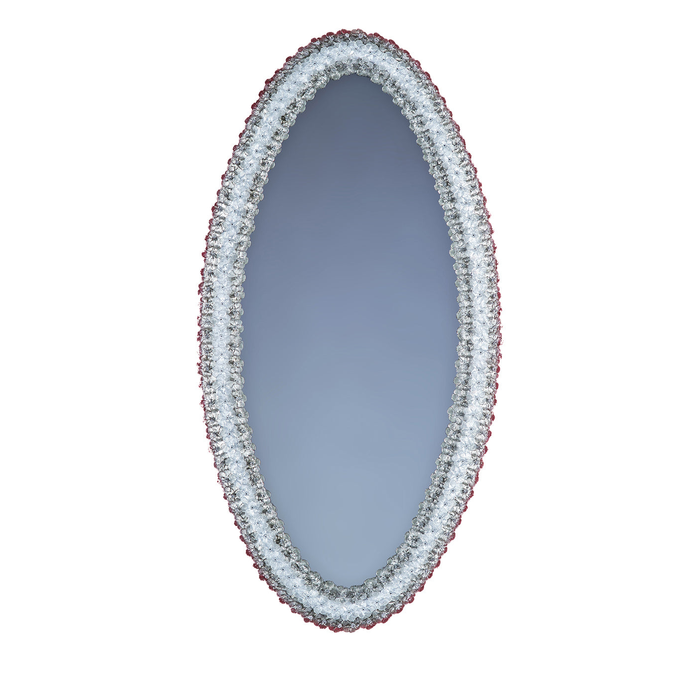 Roseto Oval Murano Glass Mirror - Myhomelivingstore.com throughout Reflecting Serenity How the Roseto Ice Blue Mirror Transforms Your Space