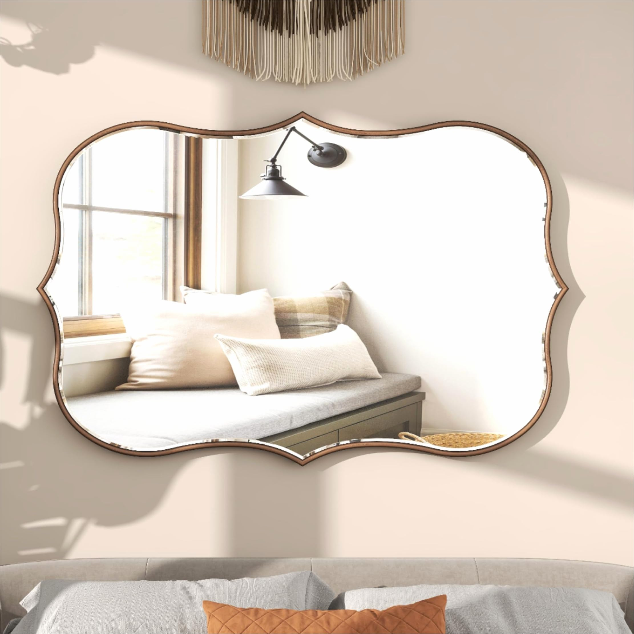 Shyfoy Antique Gold Mirrors For Wall Decor Decorative Wall Mirror Large ... for