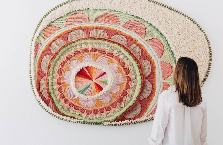 Textile Artist Creates Unconventional Woven Art In Massive Looms throughout