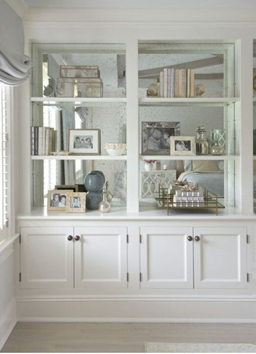 Transform Your Room With Glass Shelves On A Mirrored Wall - See The ... for Integrating Form and Function A Guide to Modern Mirror Shelves