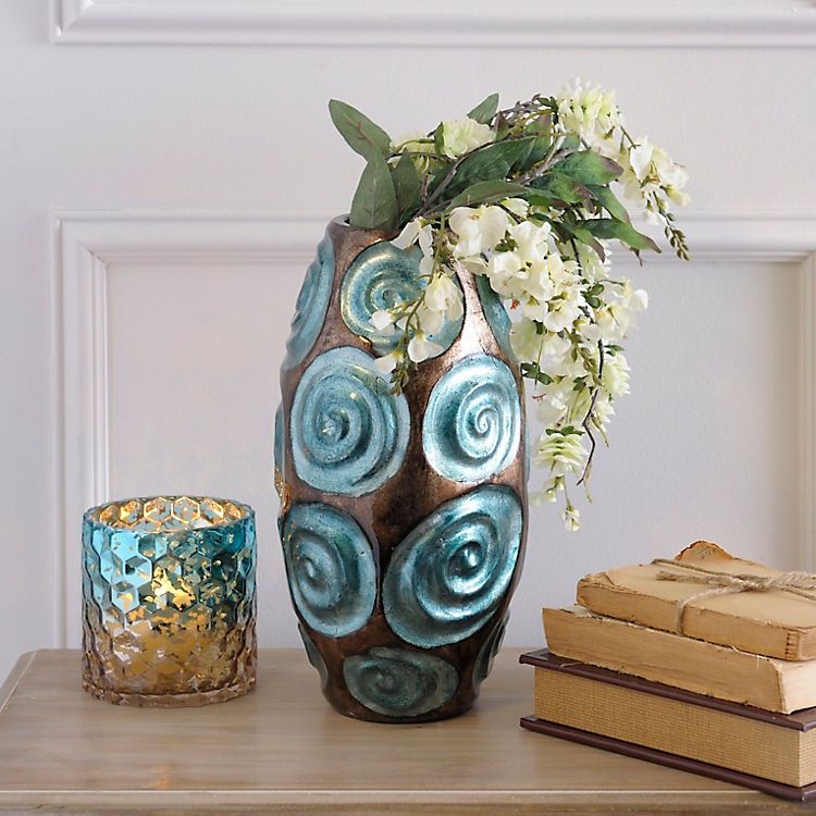 Turquoise Bloom Vase | Kirklands | Rustic Southwest Decor, Southwestern ... pertaining to A Deep Dive into the Allure of Turquoise Bloom Large Rustic Mirrors