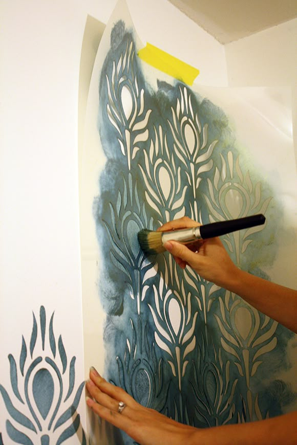 Tutorial: How To Stencil Walls, Tips And Tricks For Wall Stenciling ... throughout