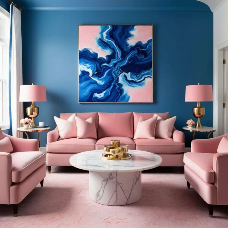 27 Stunning Pink And Blue Living Room Ideas For A Dreamy, Stylish Space ... with Unlock Your Dream Living Room 10 Houzz Wall Color Picks