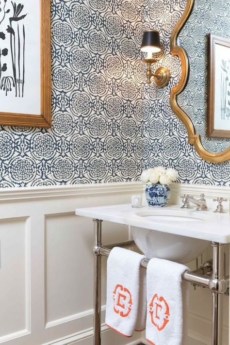 3 Ways To Use Bold Wallpaper | Powder Room Design, Powder Room ... with
