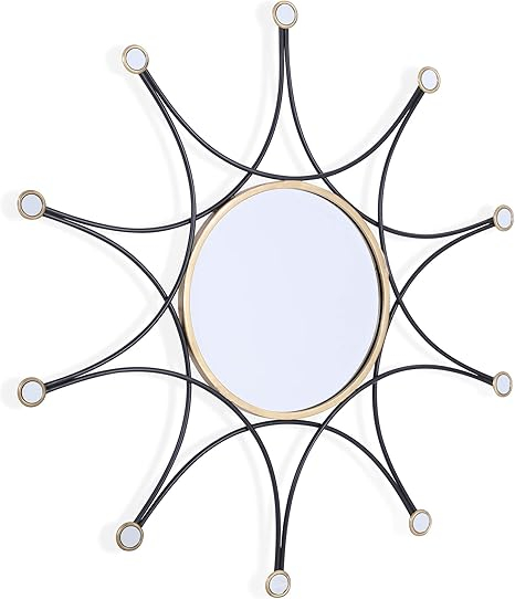 Amazon.com: Sei Furniture Cologne Wall Mirror, Black, Gold : Home &Amp; Kitchen throughout The Unique Craftsmanship of the SEI Furniture Multi-Color Wall Mirror