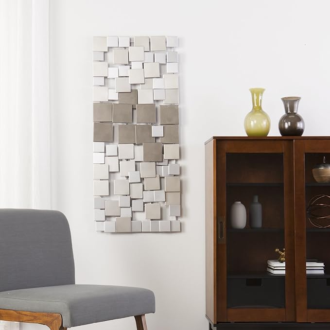 Amazon.com: Sei Furniture Wavson Wall Sculpture, Geometric 3D Design ... inside