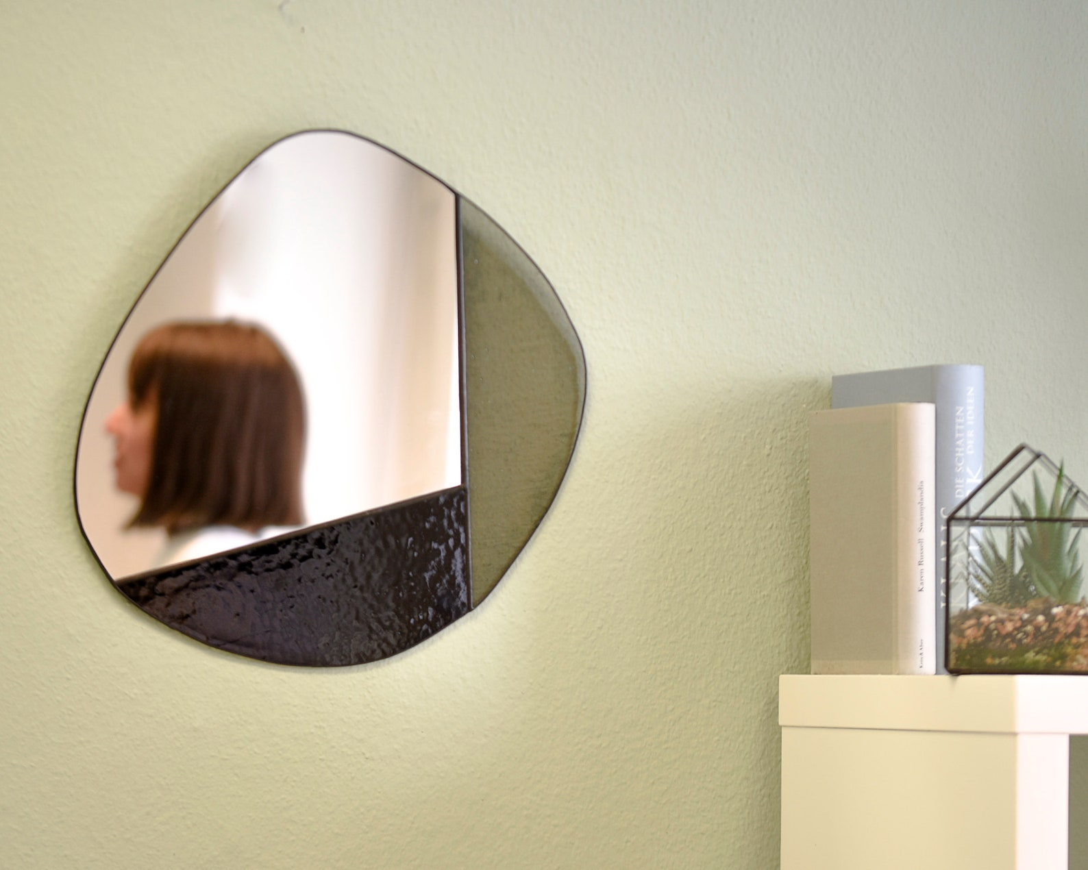 Black Framed Organic Shaped Mirror Pebble Mirror Walldecor | Etsy regarding