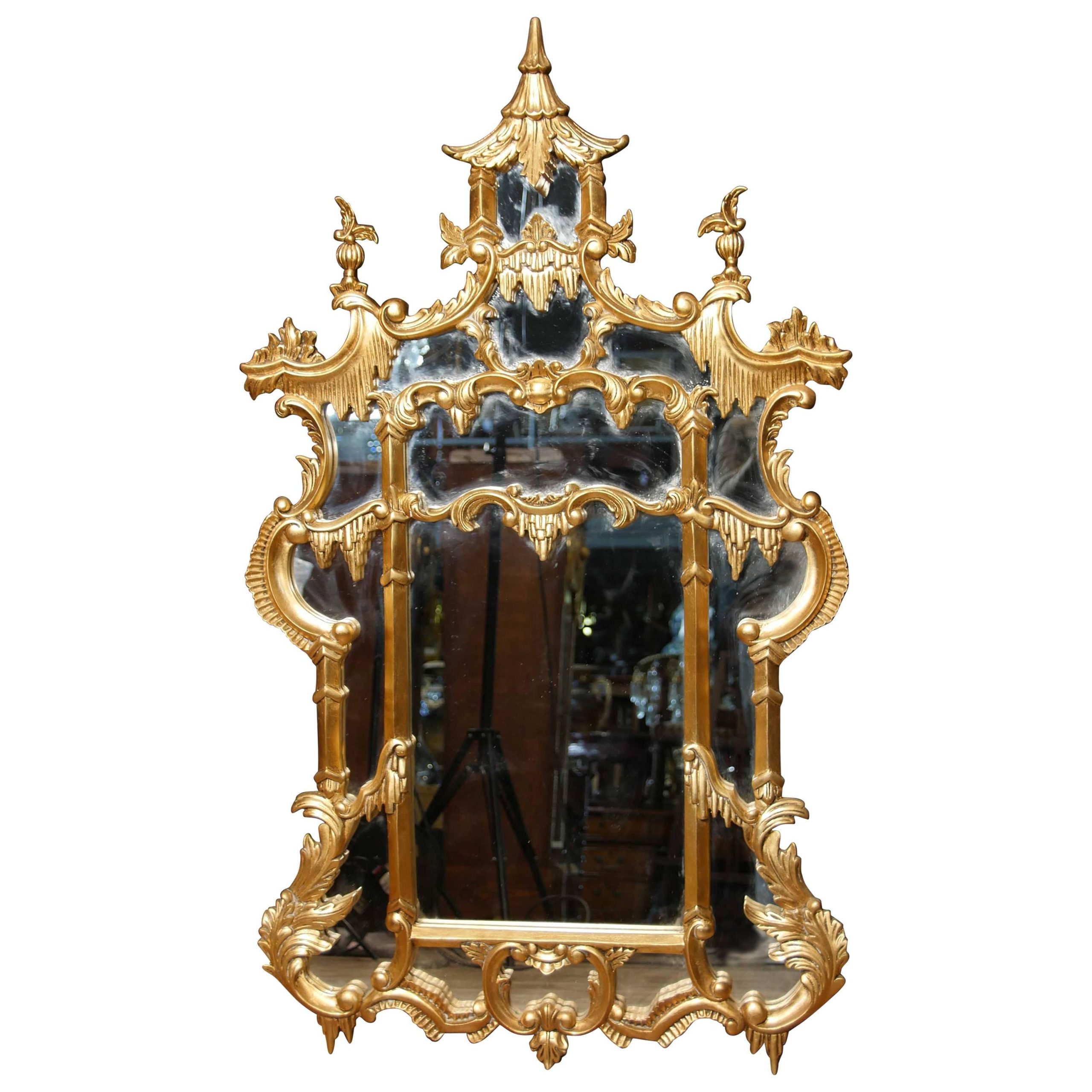 Chinese Chippendale Giltwood Mirror English Interiors For Sale At 1Stdibs intended for The Allure of the Chippendale Mirror in Red Asian Interiors