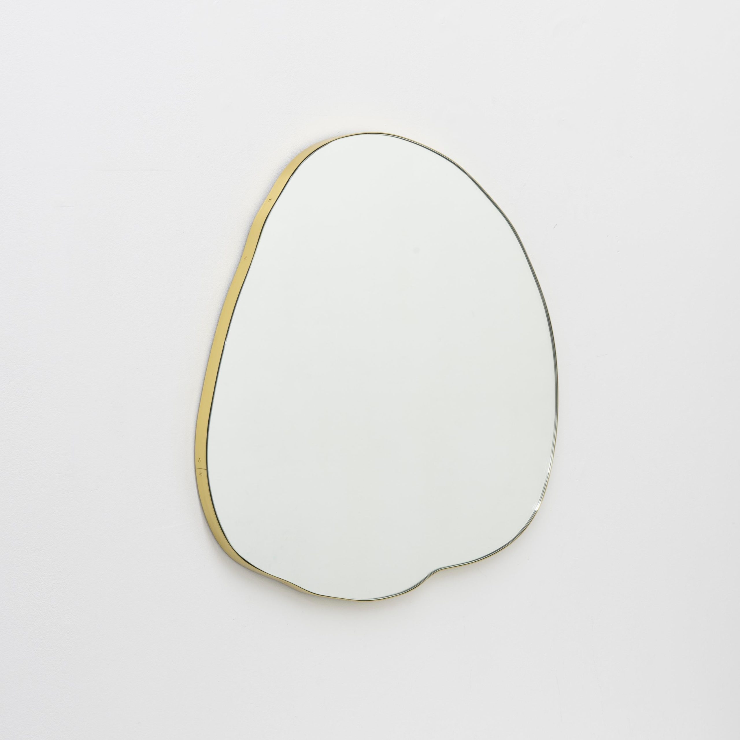 Ergon Organic Shaped Modern Customisable Mirror With A Brass Frame ... with
