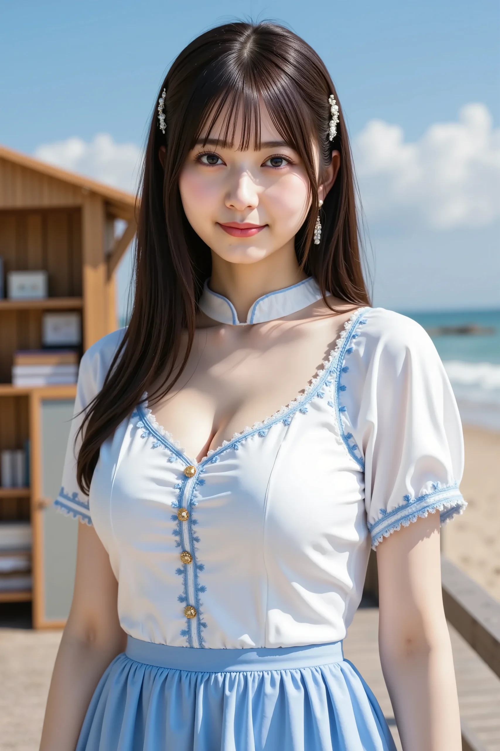 Haruka, Firm Breast, A Light And Summery Outfit Featuring A Two - Seaart Ai throughout