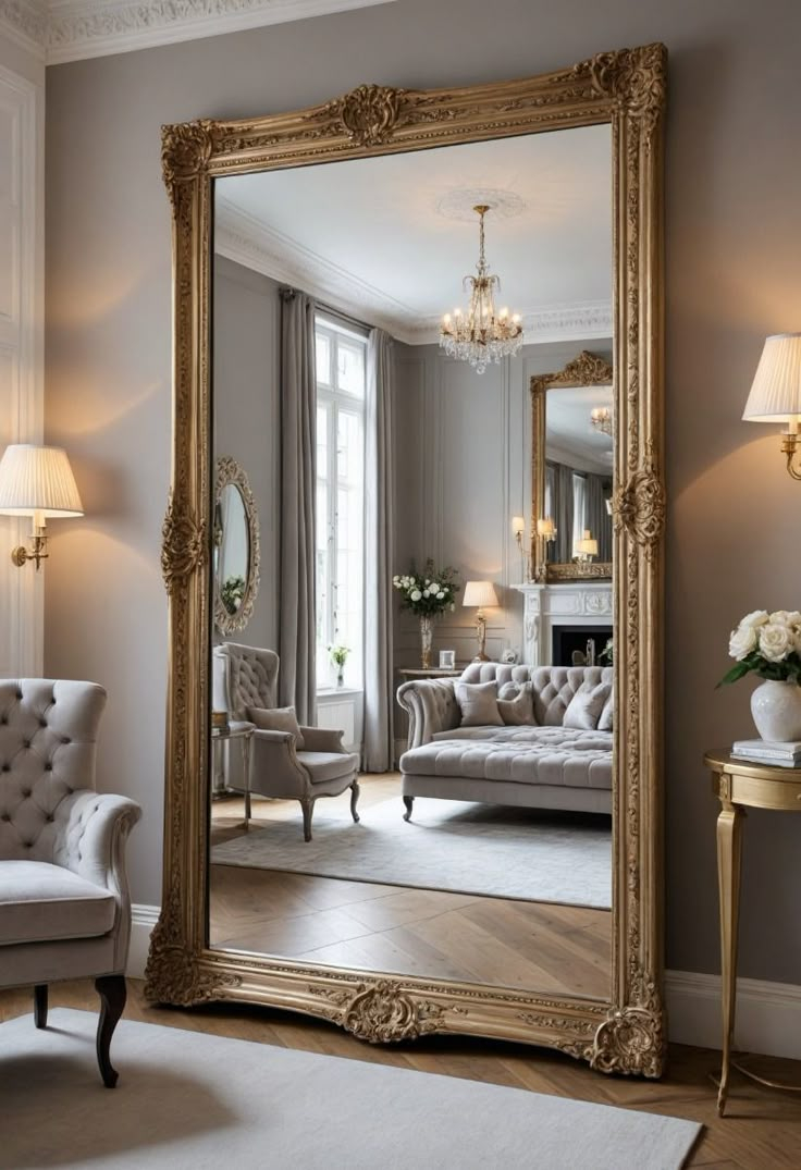 How Full Standing Mirrors Can Change Your Rooms | Luxury Living Room ... within