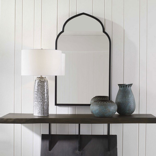 Kenitra Black Arch Mirror Uttermost | Furniture Cart pertaining to Exploring the Craftsmanship of the Uttermost Tordera Black Arch Mirror