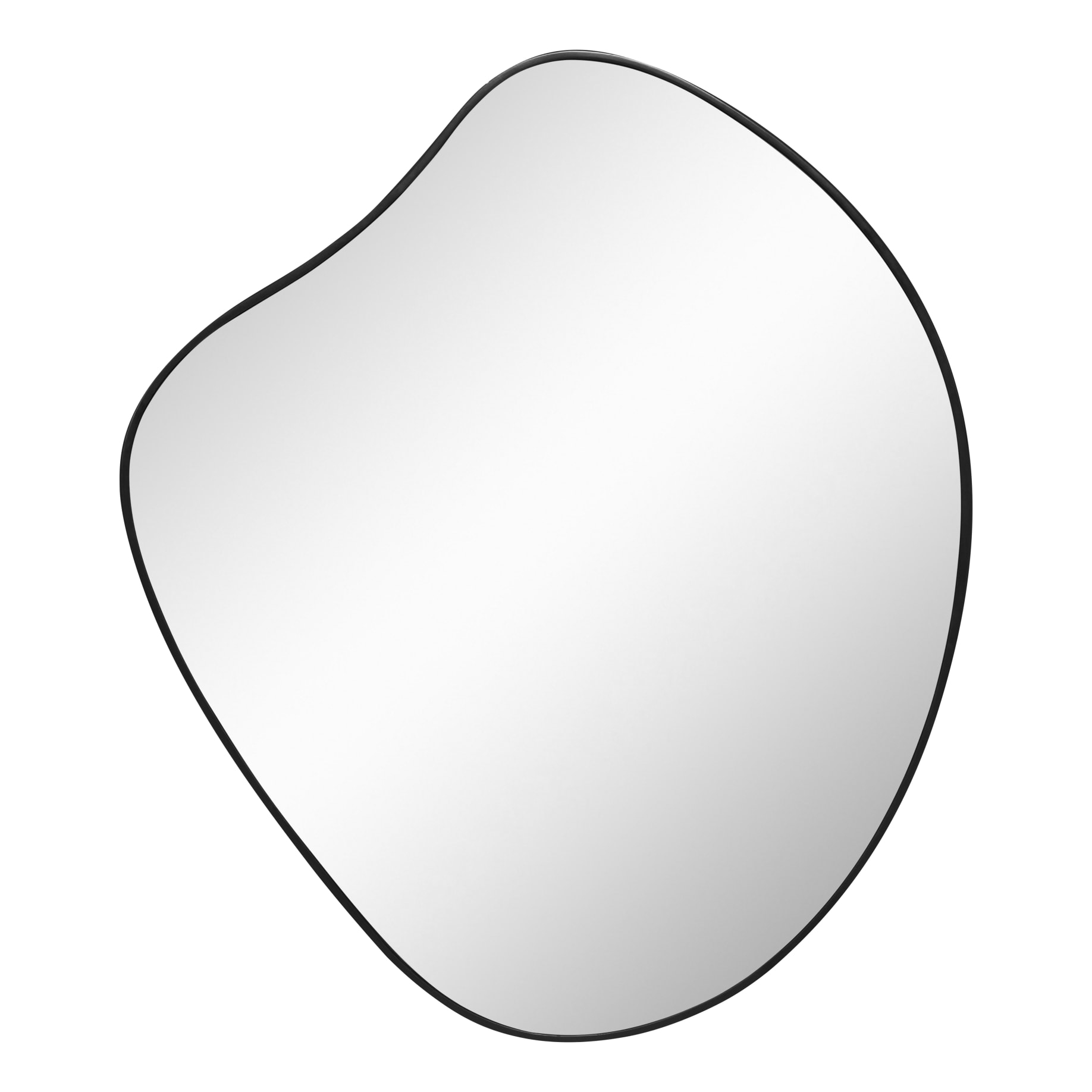 Oliver Organic Shaped Mirror 85X100Cm In Black | Oz Design Furniture intended for