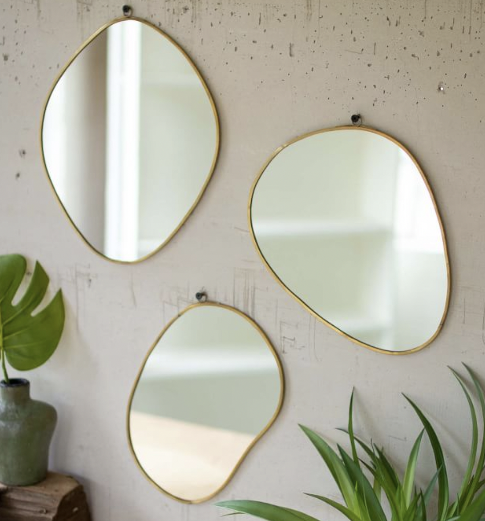 Organic Shaped Mirrors - Ashley Interiors throughout Discovering the Allure of Organic Shaped Mirrors with Matte Black Knob Frames