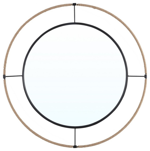 Safavieh Demson Mirror Black, #N/A - Beach Style - Wall Mirrors - By ... pertaining to