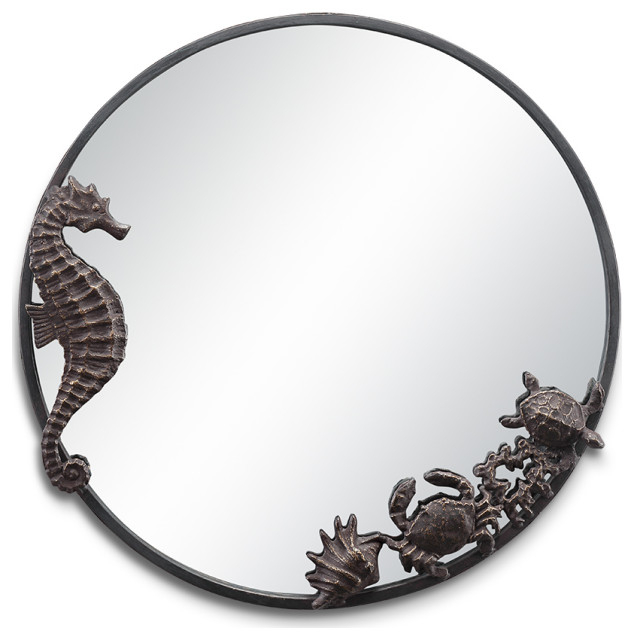Dive Deep into Design Seahorses and Sea Life Oval Mirrors for a Coastal Vibe