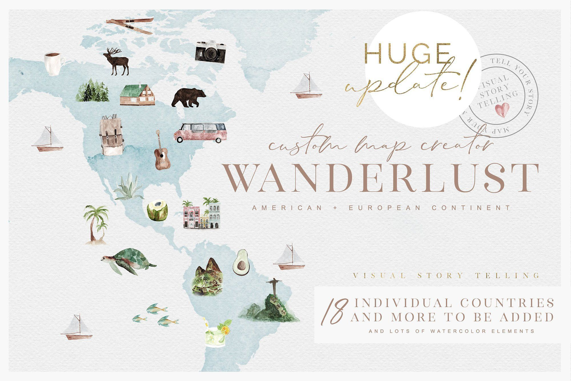 Wanderlust - Custom Map Creator | Map Creator, Illustrated Map, Custom Map intended for