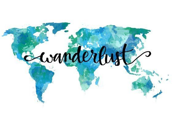 Wanderlust Print Teal Wall Art Travel Decor World Map Wall Art Travel ... intended for