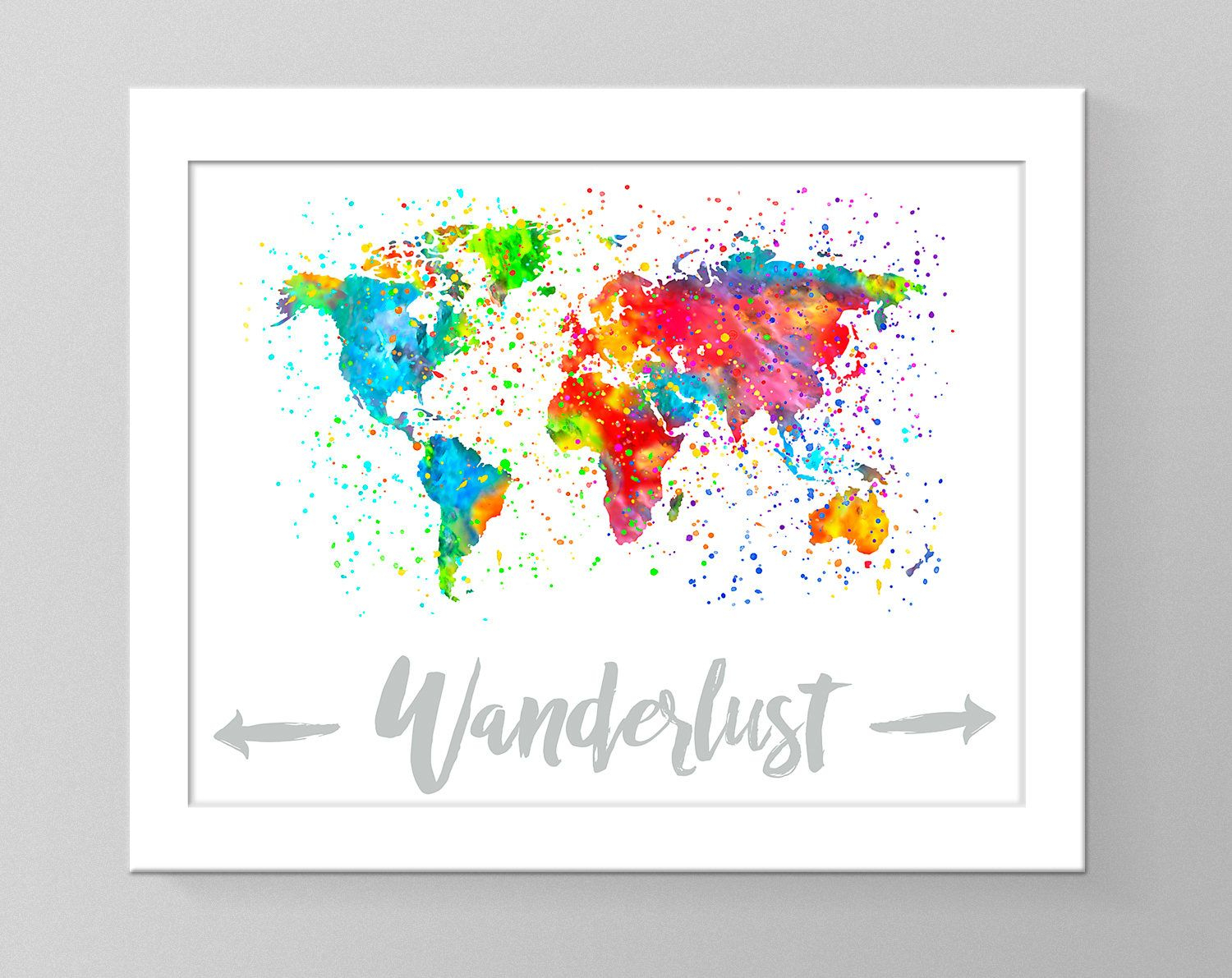 Wanderlust World Map Watercolor Poster Living Room Decor Bedroom ... with regard to Where Wanderlust Meets Walls Creating a Map-Centric Ambiance