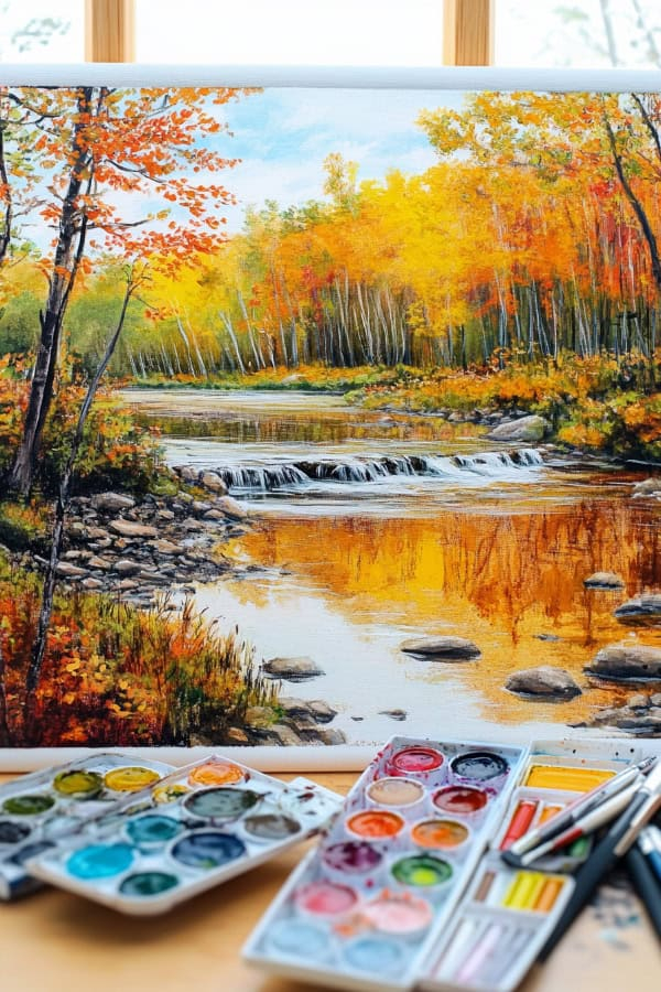 Finding Warmth in Bright Yellow Fall Morning Canvas Prints
