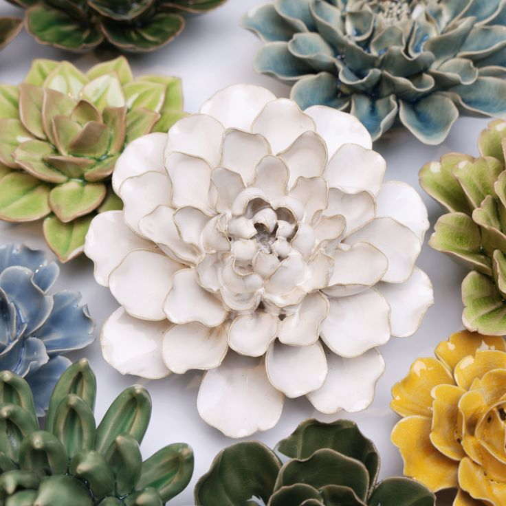 Ceramic Flower Wall Art White Flower | Ceramic Flowers, Flower Wall Art ... inside Transforming Spaces with Handcrafted Ceramic Flower Wall Art